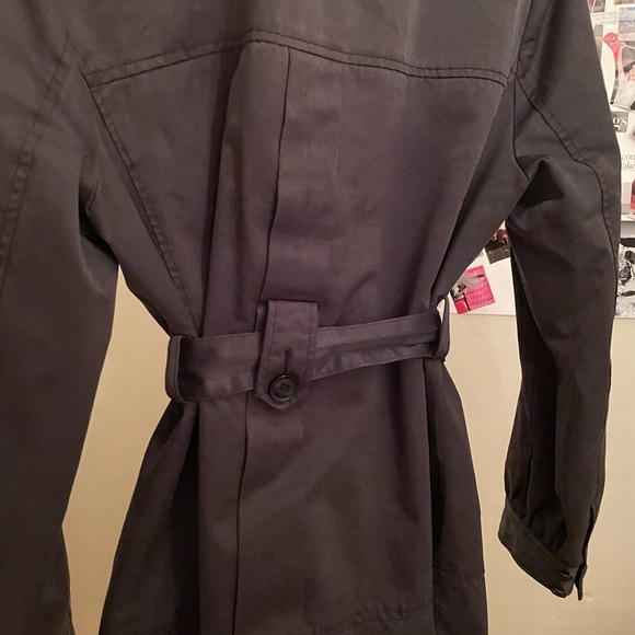 Vintage Navy Blue DKNY Donna Karan New York Utilitarian Belted Trench Coat - Picture 7 of 8